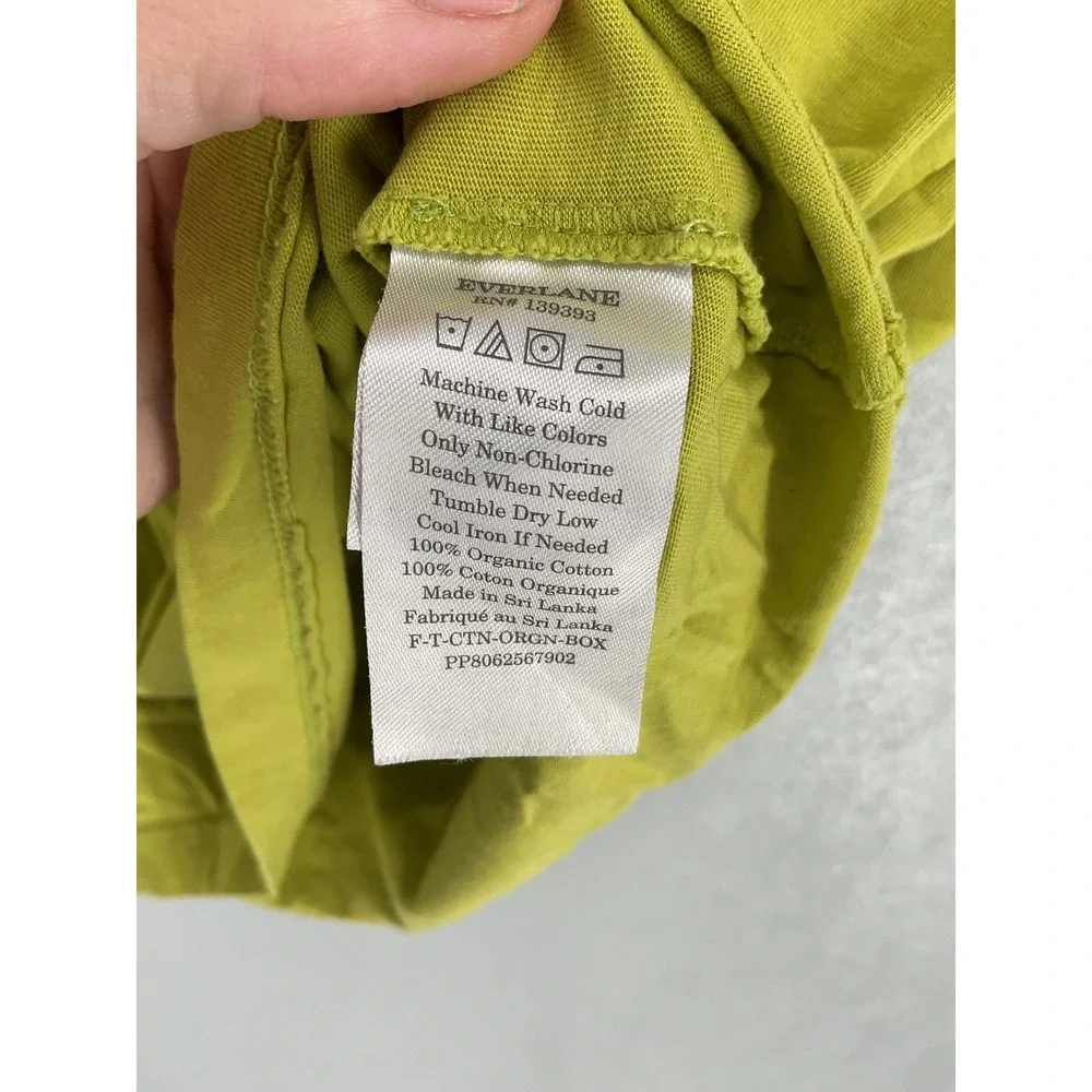 Everlane Womens T-Shirt Organic Cotton Box-Cut Chartreuse Green Small